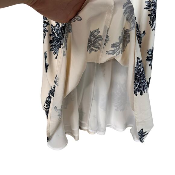 Nordstrom Collection Silk Floral A-line Ivory Sleeveless Cocktail Dress Size 8 - Picture 7 of 12